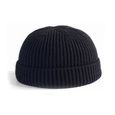 Black Taille unique -Docker LEON – bonnet en laine pour homme et femme, chapeau tricoté, couleur unie, doux, mode rétro, bleu marine-0