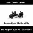 Clip de garniture,Support de cache moteur à Clip 792833 792843,pour Peugeot 3008 407 triumph C5 Citroen Seg[C694144387]-0