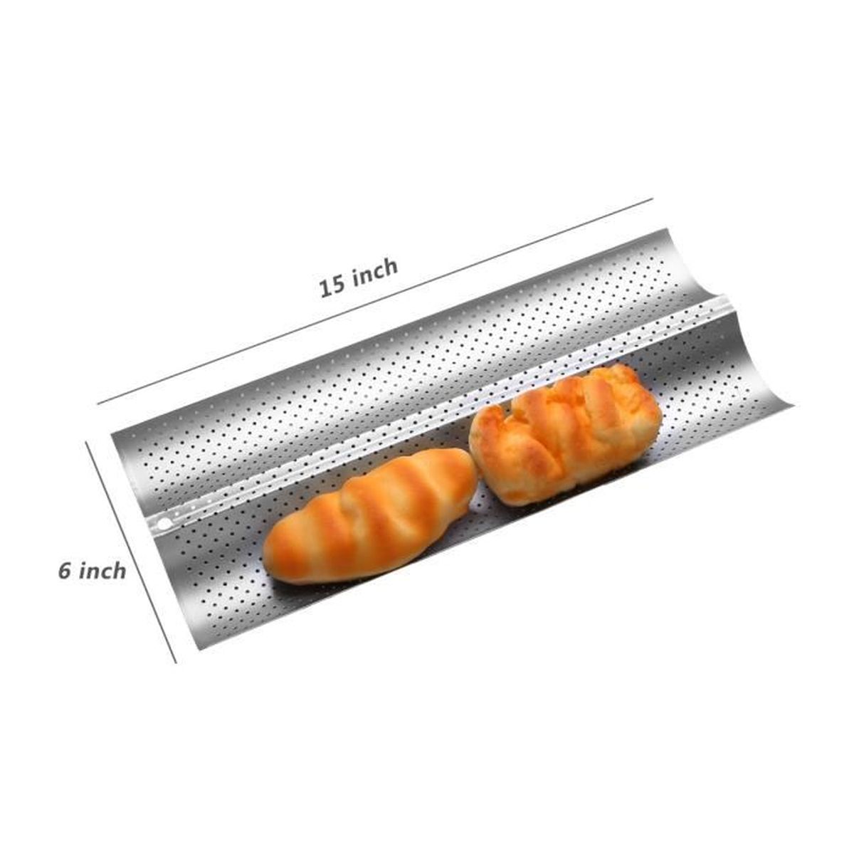 Plaque de cuisson Pain Moule pour 2 baguettes Plateau française anti