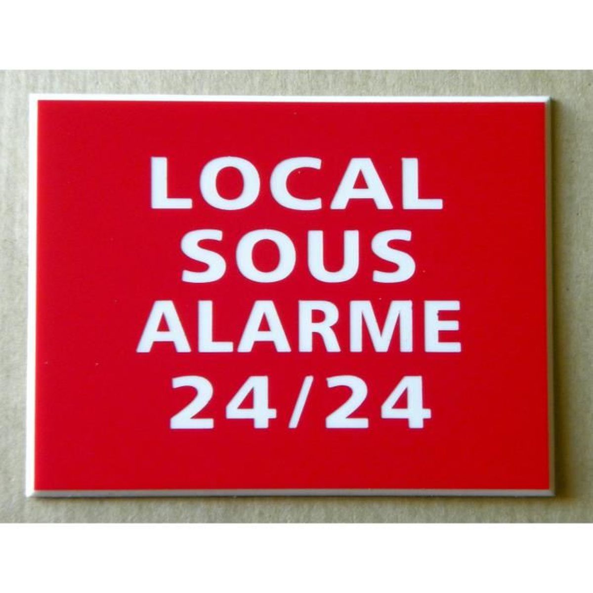 plaque gravée MAISON SOUS ALARME 24//24 Format 98 x 200 mm