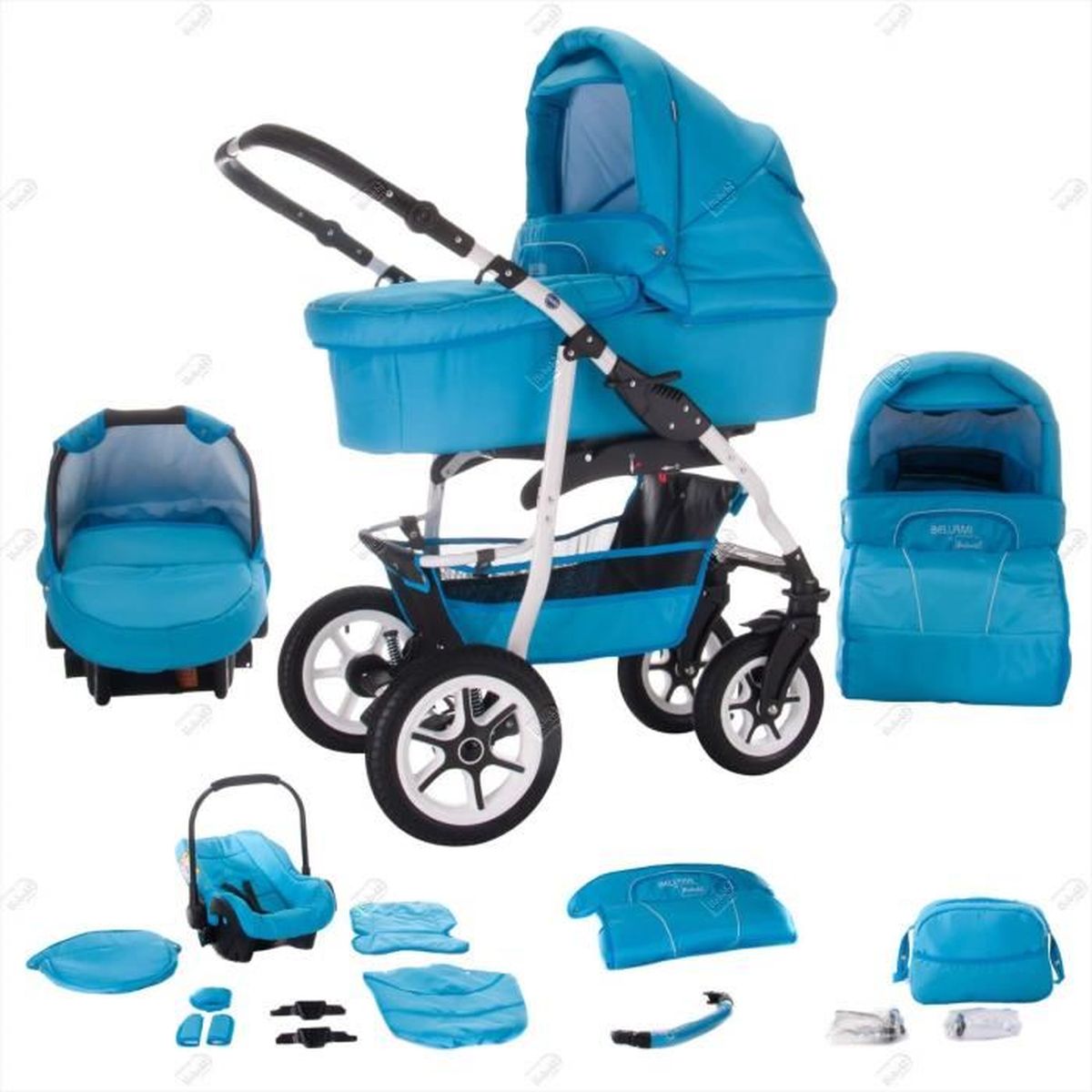 poussette canne roue gonflable