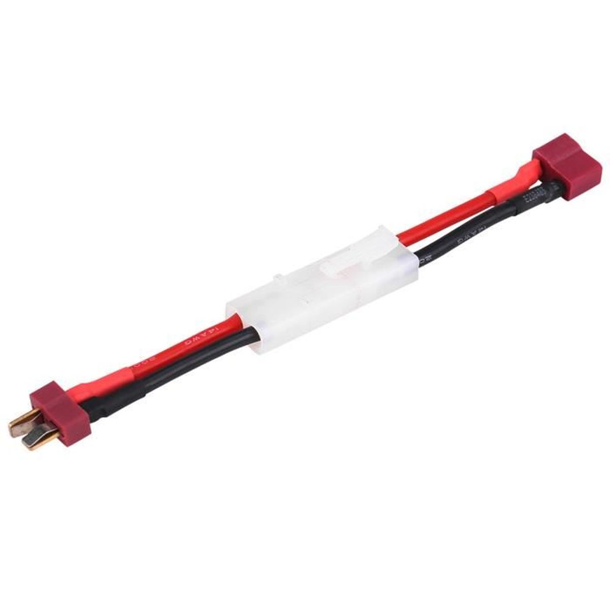 Haosie Connecteur Mâle T Plug Vers Femelle - 2 Pièces Adaptateur Câble 14AWG 8.5cm - Pour Batterie Lipo Chargeur RC