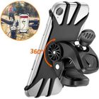 GOTOSEEU Support Téléphone Vélo, Fixtion Guidon Moto avec Rotatif à 360 Degrés Anti-Vibrations en Silicone pour 4.5"-6.5" Smartphone (Noir)
