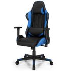 COSTWAY Chaise Gaming Réglable à Dossier Inclinable de 90°-160° avec Appui-tête, Renfort Lombaire et Accoudoirs Rembourrés, Bleu