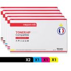 NOPAN-INK -- x5 Toners HP Q6000A (x2) + Q6001A + Q6003A + Q6002A compatibles HP Q6000A 124A Laserjet 1600 2600 2600n 2600dn 2605 26