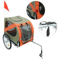 Remorque de vélo pour chiens pliable - MIXMEST - Orange et Gris - 45 kg - Vélo loisir