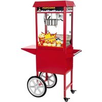 Machine à popcorn rouge professionnelle 1 600 watts avec chariot 3614068