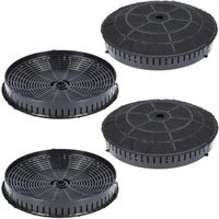 4x filtres à charbon actif Ø 180 mm, Ensemble de 4 pour hottes aspirantes convient à Elica CFC0038668 Typ57, IKEA Nyttig 440, AE360