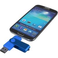 Clé Usb Hybride 128 Go Bleu - Usb Et Micro Usb - Connection Directe Smartphone Ou Tablette