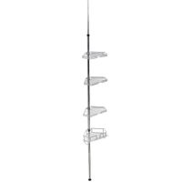 Étagère D'angle Télescopique - Extensible 3,2 M - 4 Paniers 23x23x35 - Blanche