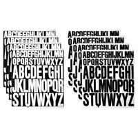 8 Feuilles de lettres en vinyle autocollantes lettres majuscules autocollantes lettres alphabet autocollantes (noir & blanc)