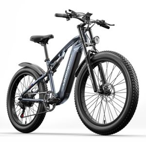 VÉLO ASSISTANCE ÉLEC MX05 - Vélos électriques - Bafang 1000w - Fat Bikes électriques - Shimano 7 vitesses - VTT - Samsung 48V17.5AH Détachable - Gris