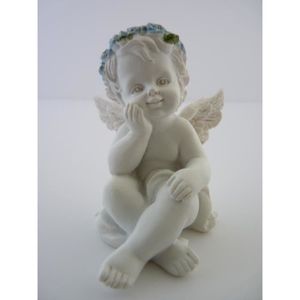 Figurine ange sur boule dans pochette cadeau