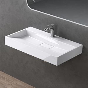 LAVABO - VASQUE Lavabo suspendu avec bonde vasque à poser blanc 70