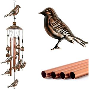 Figurine d'oiseau en métal carillon à vent, cloche à vent suspendue,  sonnette à vent pour intérieur extérieur jardin patio - Cdiscount Jardin