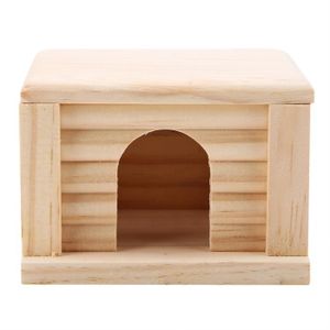 ACCESSOIRE ABRI ANIMAL Dioche Maison en bois 1Pc en bois naturel Hamster 