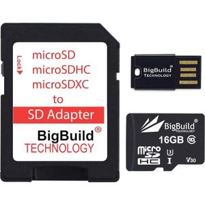 LECT. INTERNE DE CARTE Carte mémoire 16 Go Ultra-Rapide 100Mo-s microSD p