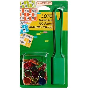 Jouets Kit 100 pions de Loto Jaune + Baton magnetique + Trousse