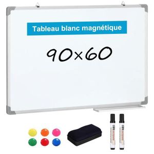 GIANTEX Tableau Magnétique Blanc avec Cadre en Aluminium, Tableau Blanc  Effaçable avec Plateau Porte-Stylos, Marqueurs