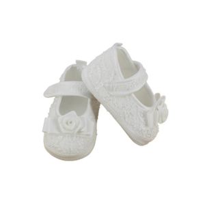 Boutique-Magique Chaussons de bapt/ême Blanc b/éb/é avec Dentelle