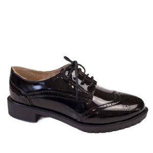 chaussures plates vernis noir femme
