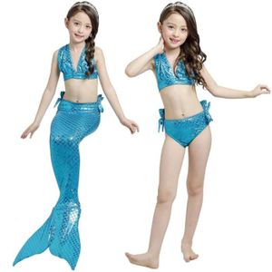 Costumes de Bain Queue de Sir/ène Filles Fishtail Costume Cosplay VGEBY1 3pcs Maillot de Bain Mer-Fille Enfants