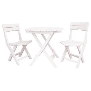 Ensemble table et chaise de jardin Ensemble de jardin pliable table et 2 chaises Ruspina Sotufab Plast (Blanc)