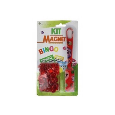Kit Loto Magnétique 3 En 1 - Trousse, Bâton Ramasse-Jetons Et 100 Pions Transparents - Accessoires Bingo/Quine Indispensables