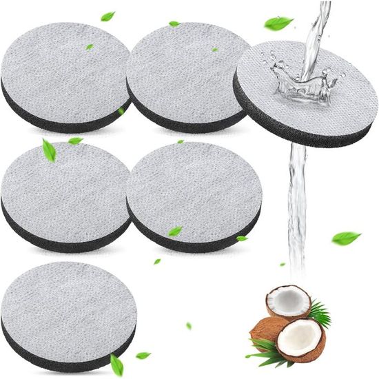 Lot De 6 Disques Filtrants MicroDisc Tylola Pour Brita Fill&Go - Fibre De Carbone Élimine 99% Chlore Plomb PFAS