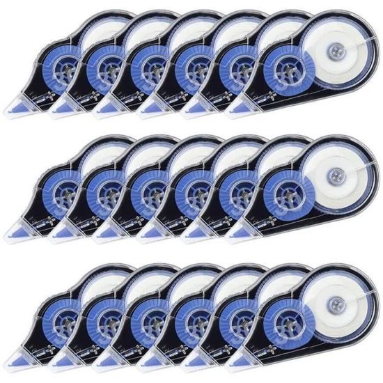 Lot De 18 Correcteurs Souris 4m X 5mm - Ruban Correcteur Avec Capuchon, Pour Effacer Facilement à L'école Ou Au Bureau - 10