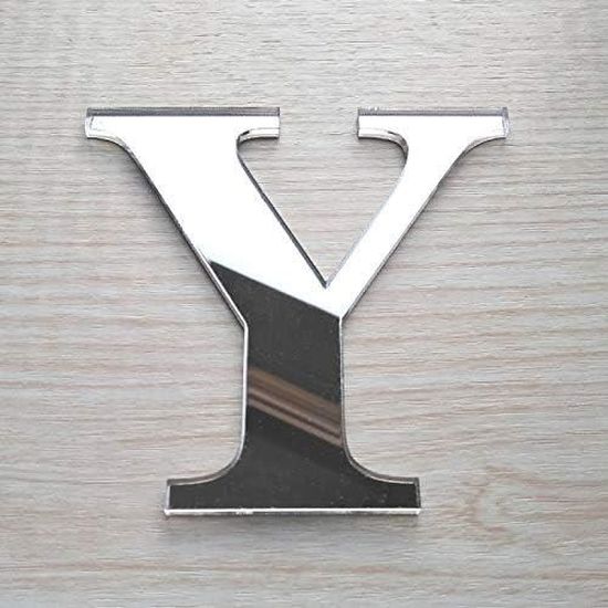 Lettres Miroir Adhésives 3D - Alphabet Complet A à Z + Cœur - Hauteur 10 Cm - Décoration Murale DIY Amovible