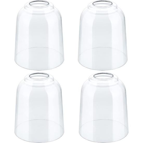Skelang Lot De 4 Abat-jour En Verre 42mm - Globes Remplacement Lampes Table Murale Lampadaire