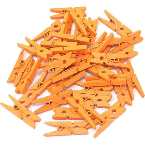 Sachet de 48 mini pinces à linge en bois naturel
