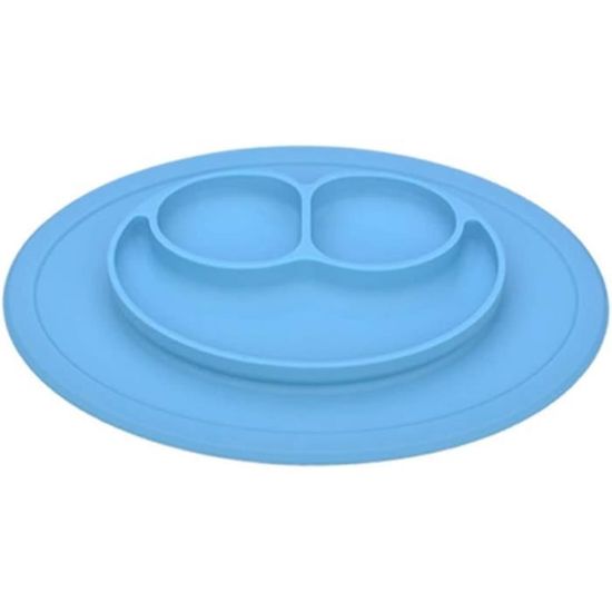 Assiette Bébé Silicone 3 Compartiments Antidérapante - Ventouse Stable Micro-Ondes Lave-Vaisselle