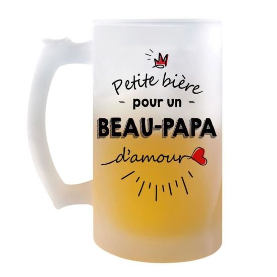 Chope De Bière David Mythe Légende - Verre Givré 470ml Avec Poignée - Cadeau Humour Fête Des Pères