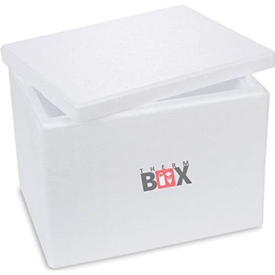 Boîte polystyrène blanc Box Boîte thermique Glacière Isotherme 40 x 30 x 30 cm 18,89 L ISO Box
