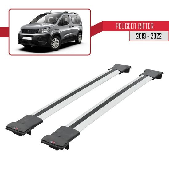 Pour Peugeot Rifter 2019-2023 Barres de Toit Railing Porte-Bagages de voiture FLY Modèle GRIS