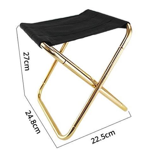 Tabouret De Camping Pliable – Mini Chaise Pliable Avec Poche Latérale – Idéal Voyage Et Jardin