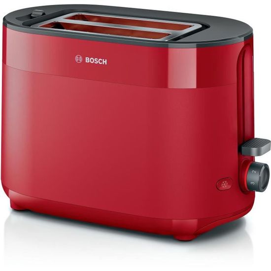 Grille-pain Bosch MyMoment 2 Fentes - Fonctions Décongélation, Réchauffage Et Chauffe-viennoiseries - Rouge Foncé