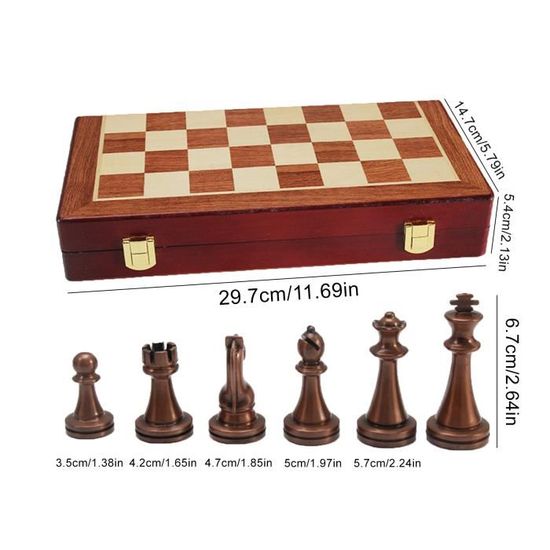 Jeu d'échecs Portable VGEBY - Jeu de société - Blanc - Noir et Blanc