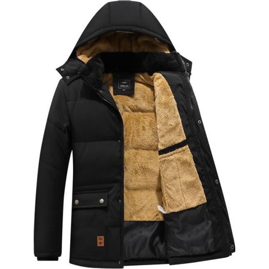 Parka Manteau Homme Capuche Hiver Veste Marque Luxe Chaud
