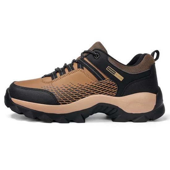Chaussures De Randonnée Sans Lacets Taille 47 - Cuir Respirant, Semelle Antidérapante, Confort Orthopédique