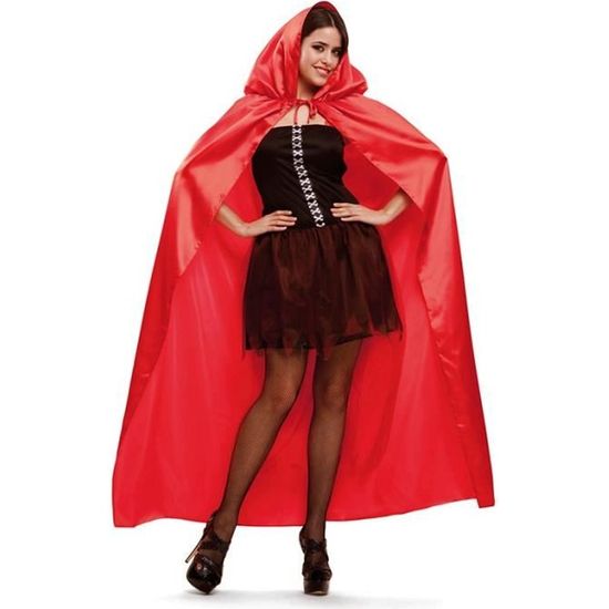 Cape Halloween Rouge Velours 140 Cm – Adulte/enfant, Capuche, Pour Vampire, Sorcier, Déguisement Cosplay
