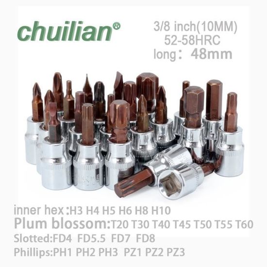 YOSOO Embout De Tournevis à Double Extrémité 10 Pièces 1/4in Embout De