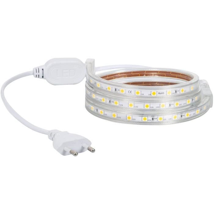 Guirlande LED Câble à Piles 1m Blanc Chaud avec Minuterie - Ledkia