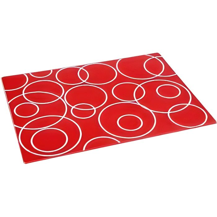 Planche à découper en verre - 30 x 40 cm - Verre - Rouge
