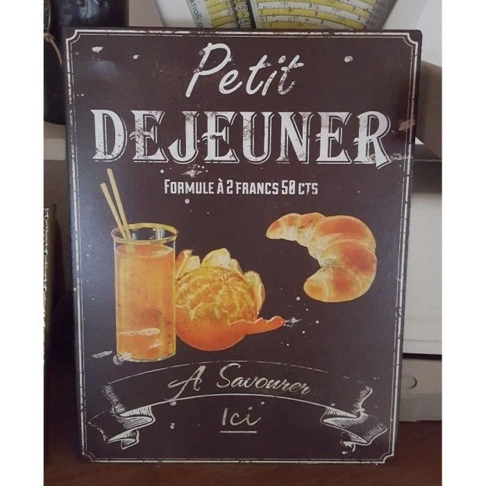Plaque « petit dejeuner » 25*33cm