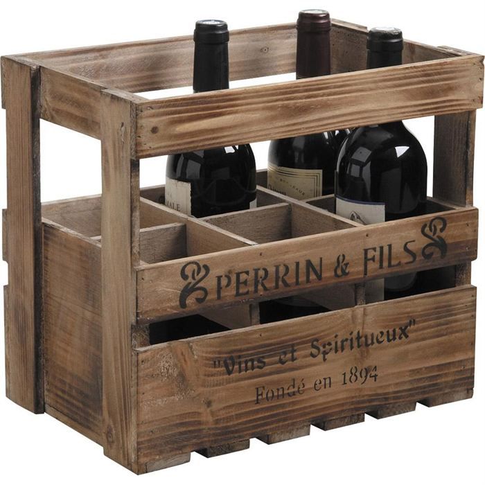 Caisse à vin en bois 6 bouteilles