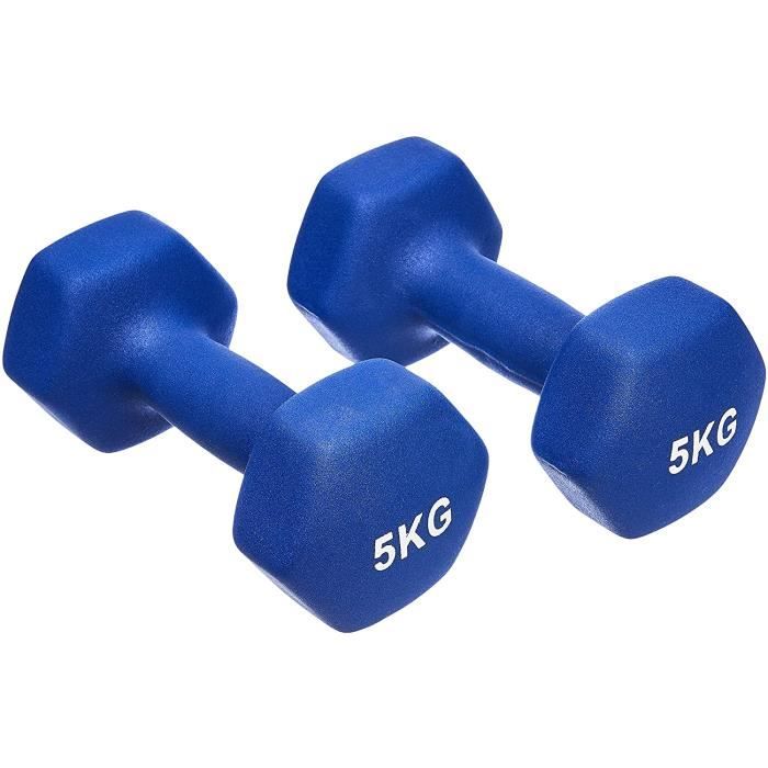 Paire de Haltères Set Of 2 Slip doux non Grip Haltères paire couvert de néoprène HFDOP 5kg*2