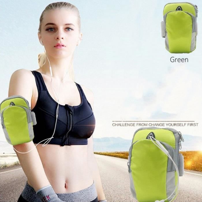 Sac de bras de téléphone portable de sport sac de bras de course sac de sport de plein air sac de bras étanche vert